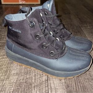 Women’s Columbia Sz 7.5 Snowboot Black with Tan Gum